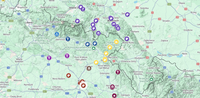 Mapa ateliérů
